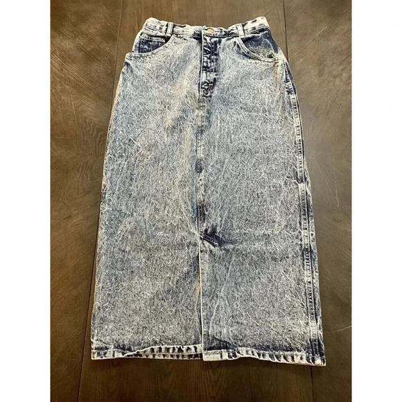 Calvin Klein Dresses & Skirts - Vtg 80s Calvin By Calvin Klein Jean Skirt Stone Wash Size 11/12 EUC Made In USA